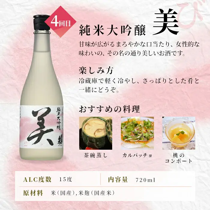 《全4回 ほろ酔い 定期便》蓬莱泉 ほうらいせん 日本酒定期便 4回 計4本 720mL 甘口 お酒 日本酒 酒 定期便 コメ 米 お米 アルコール おすすめ お取り寄せ 贈答 贈り物 ご自宅用 宅飲み 愛知県 設楽町 関谷醸造 定期便 -292