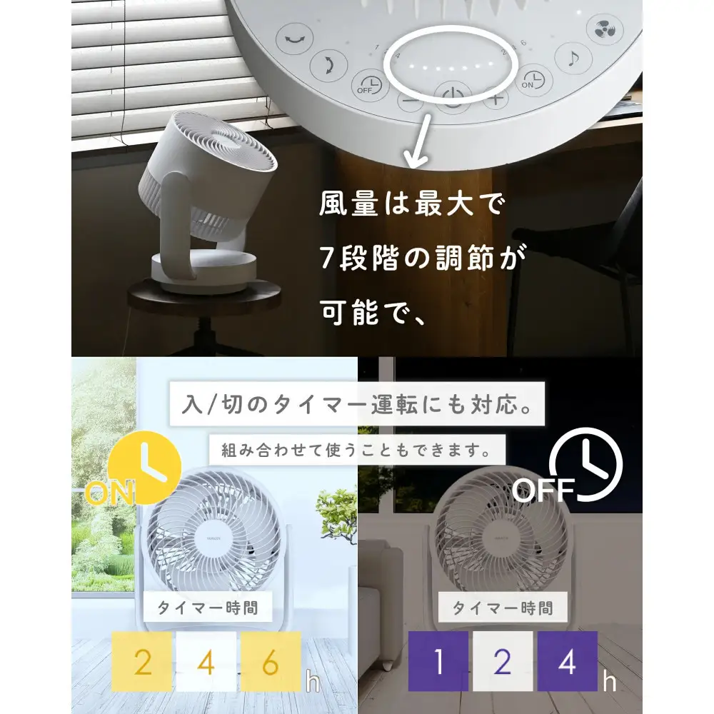 YAMAZEN　サーキュレーター　YAR-RD20T(W)　T0F03 / 家電 電化製品 扇風機 クーラー 送風 小型 首振り 全分解