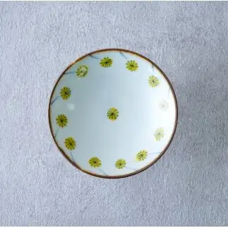 有田焼 ミモザ 高台鉢 【染付の器 匠】食器 器 うつわ 手描き 手造り 菓子鉢 デザート皿 gb007