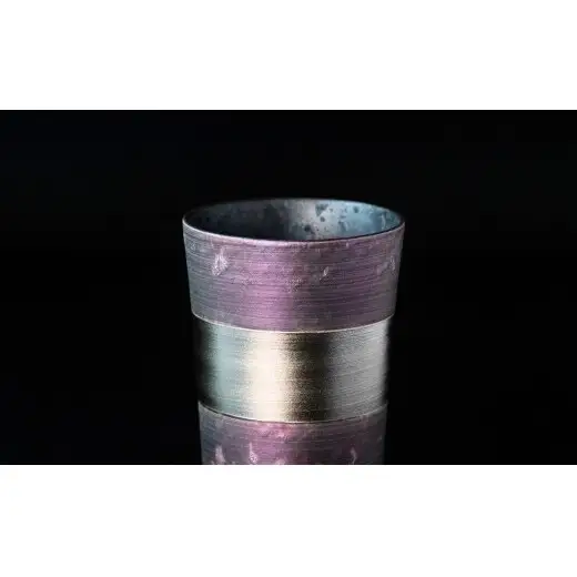 ＜NYが認めた逸品＞  有田焼 麟 Lin プラチナタンブラー 2個セット (Green Purple) 【金照堂】 酒器 ビアカップ フリーカップ ギフト bj082
