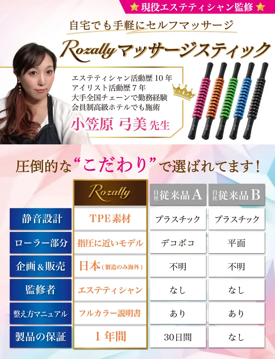 【エステティシャン監修】 マッサージ棒 マッサージローラー ブラック 【kw0286-0060-2】