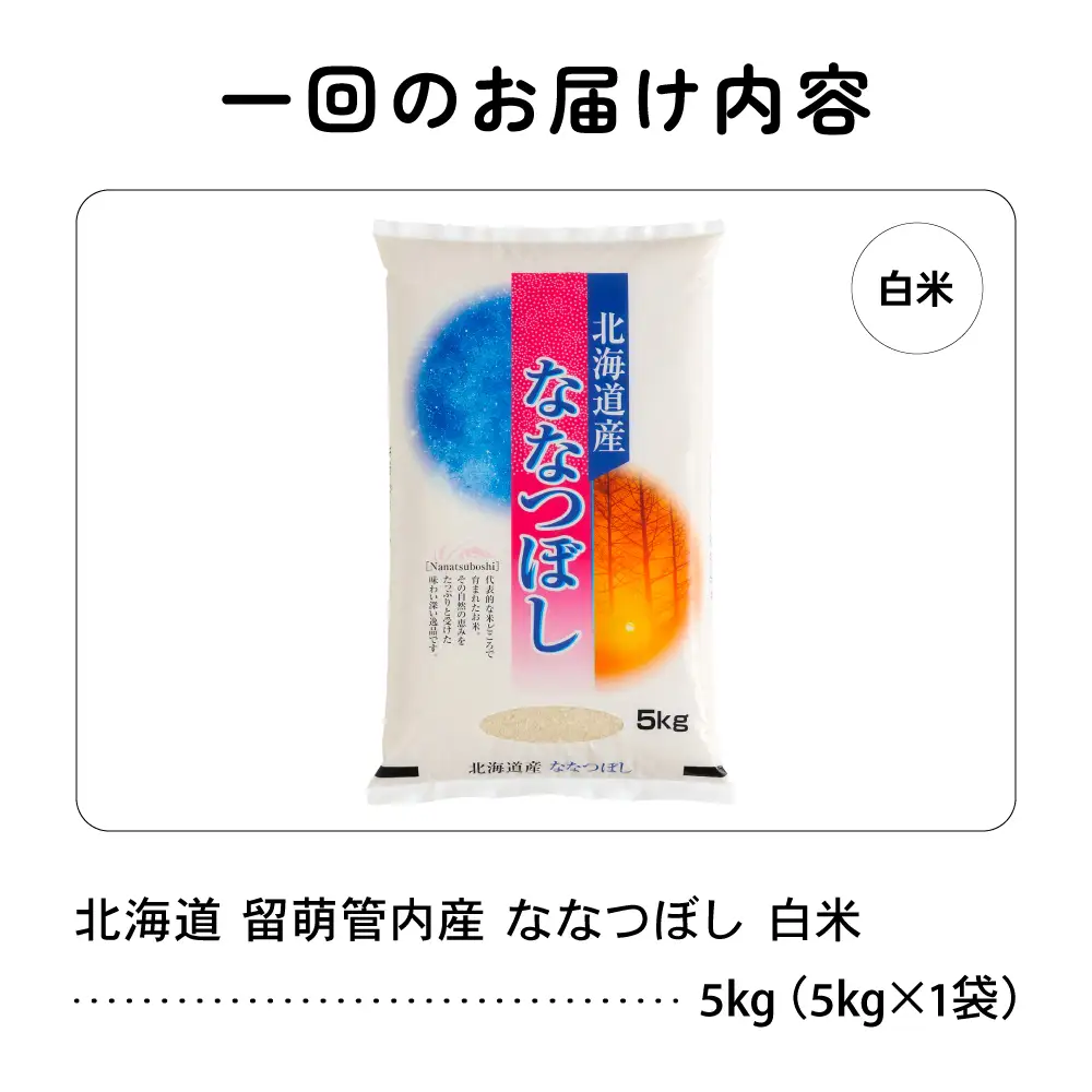 【12ヵ月定期便】令和8年産 ななつぼし 5kg 北海道 留萌管内産  R004-151