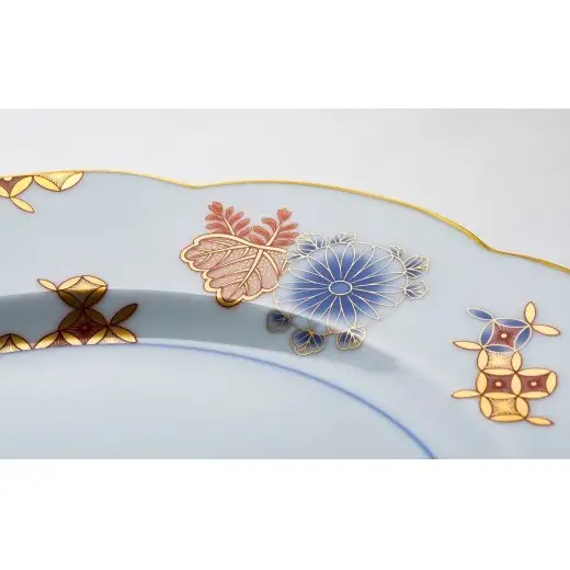 有田焼 菊七宝 ペア盛皿【深川製磁】食器 器 うつわ 皿 プレート 取り皿 飾り皿 おめでたい お正月 お祝い 縁起物 和食器 aa055