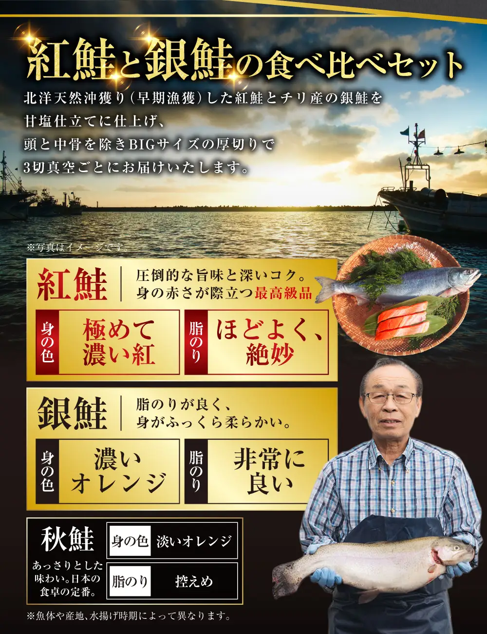 【ふるなび限定】 紅鮭 銀鮭 食べ比べ 計12切れ（紅鮭 3切れ×2パック・銀鮭 3切れ×2パック） 小分け 真空保存 【14営業日以内に発送】 鮭 さけ しゃけ 魚 海鮮 魚介 セット 真空パック 北海道 釧路市 冷凍