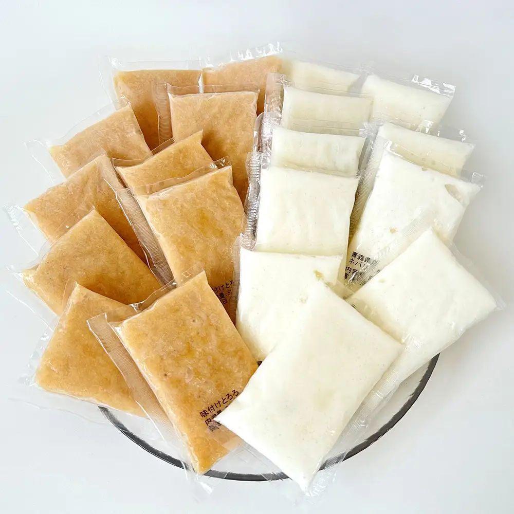 冷凍ネバリスターとろろパック(プレーン)+冷凍長芋とろろパック(味付き)　各50g×10個【長芋 山芋 イチョウ芋 大和芋 とろろ 粘り 冷凍 小分け パック 個包装 簡単 便利 贈り物 贈答 ギフト 青森県 東北】【02402-0662】