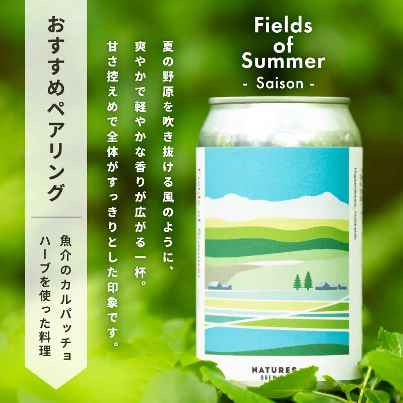 【Natures Brewing】クラフトビール「Fields of Summer (Saison)」 3缶セット