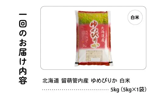 【新米予約】【12ヵ月定期便】令和8年産 ゆめぴりか 5kg 北海道 留萌管内産 R004-216