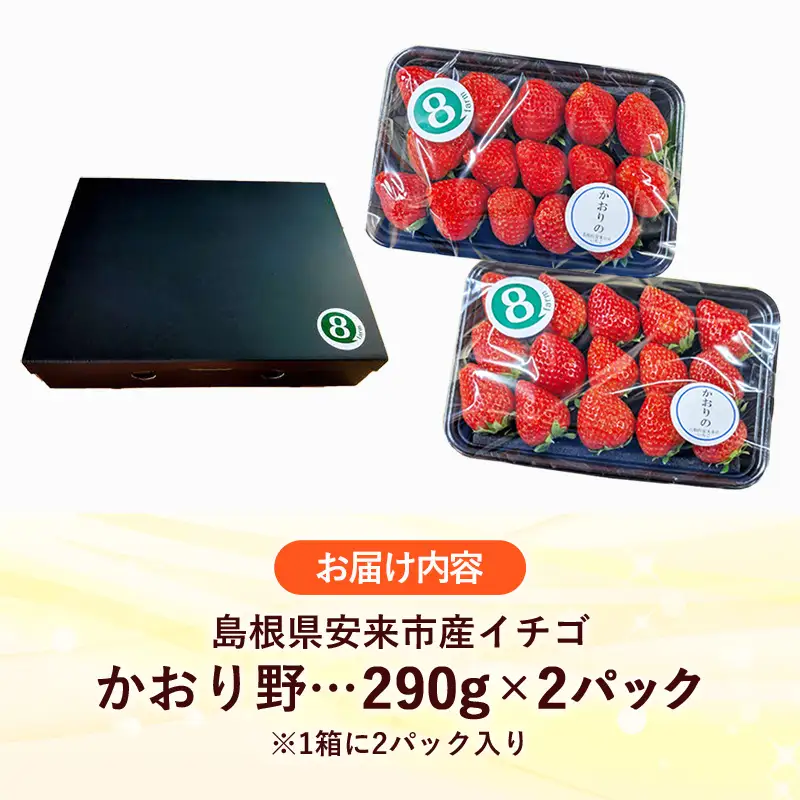 【先行予約】 かおり野 2パック 【 約290g×2パック かおりの イチゴ いちご 苺 ストロベリー 冷蔵 安来市産】【10-FA-10】
