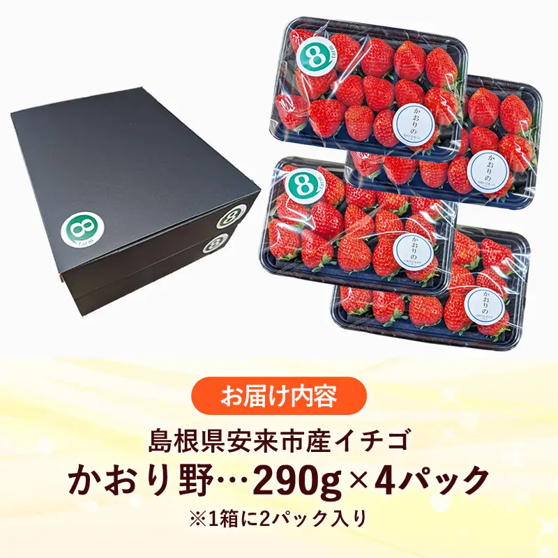 【先行予約】 かおり野 4パック 【 約290g×4パック かおりの イチゴ いちご 苺 ストロベリー 冷蔵 安来市産】【16-FA-11】
