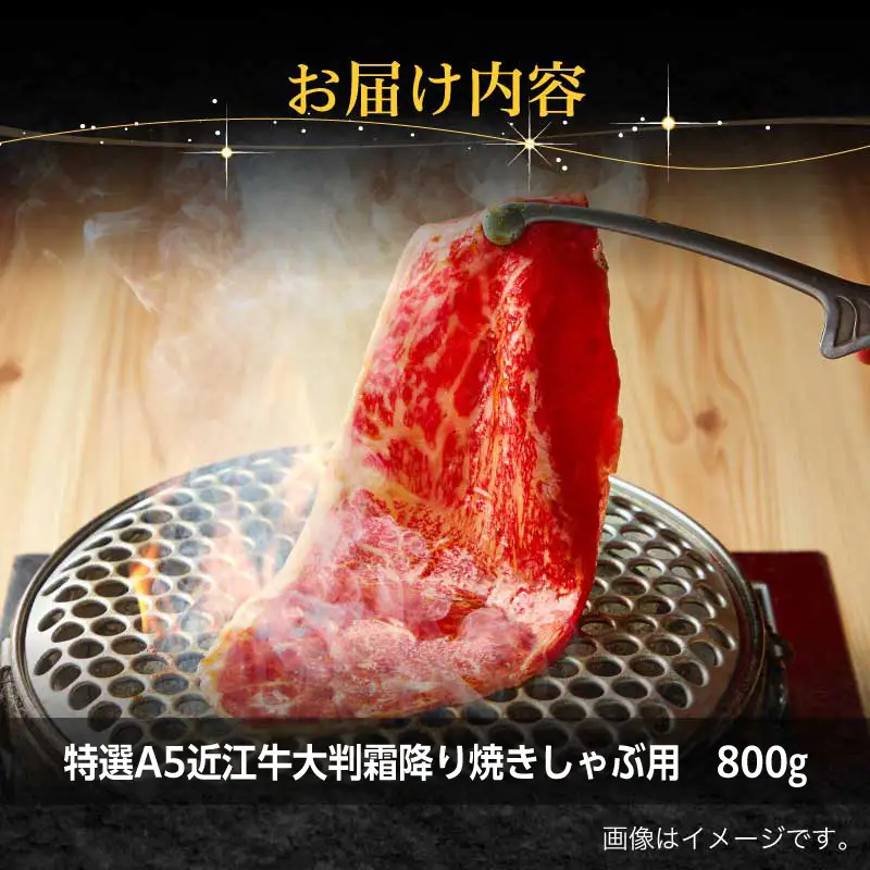 特選A5近江牛大判霜降り焼きしゃぶ用800g EG-0002