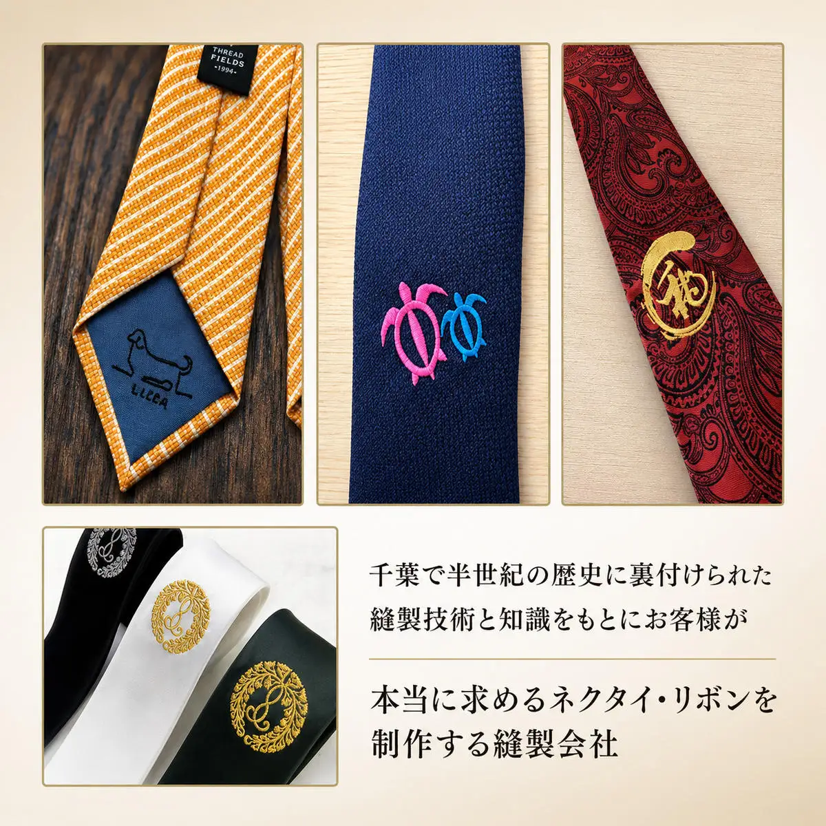 【体験型】会社ロゴ・家紋を刻む「記憶の仕立てネクタイ」大型刺繍仕立て体験 チケット 体験 オーダーメイド 仕立て ネクタイ オリジナル 刺繍 ギフト プレゼント 昇進祝い 周年記念 ご褒美 千葉県 千葉市
