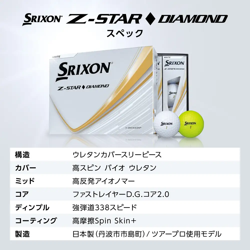 ゴルフボール スリクソンZ-STARダイヤ ホワイト【2ダース/24球入り