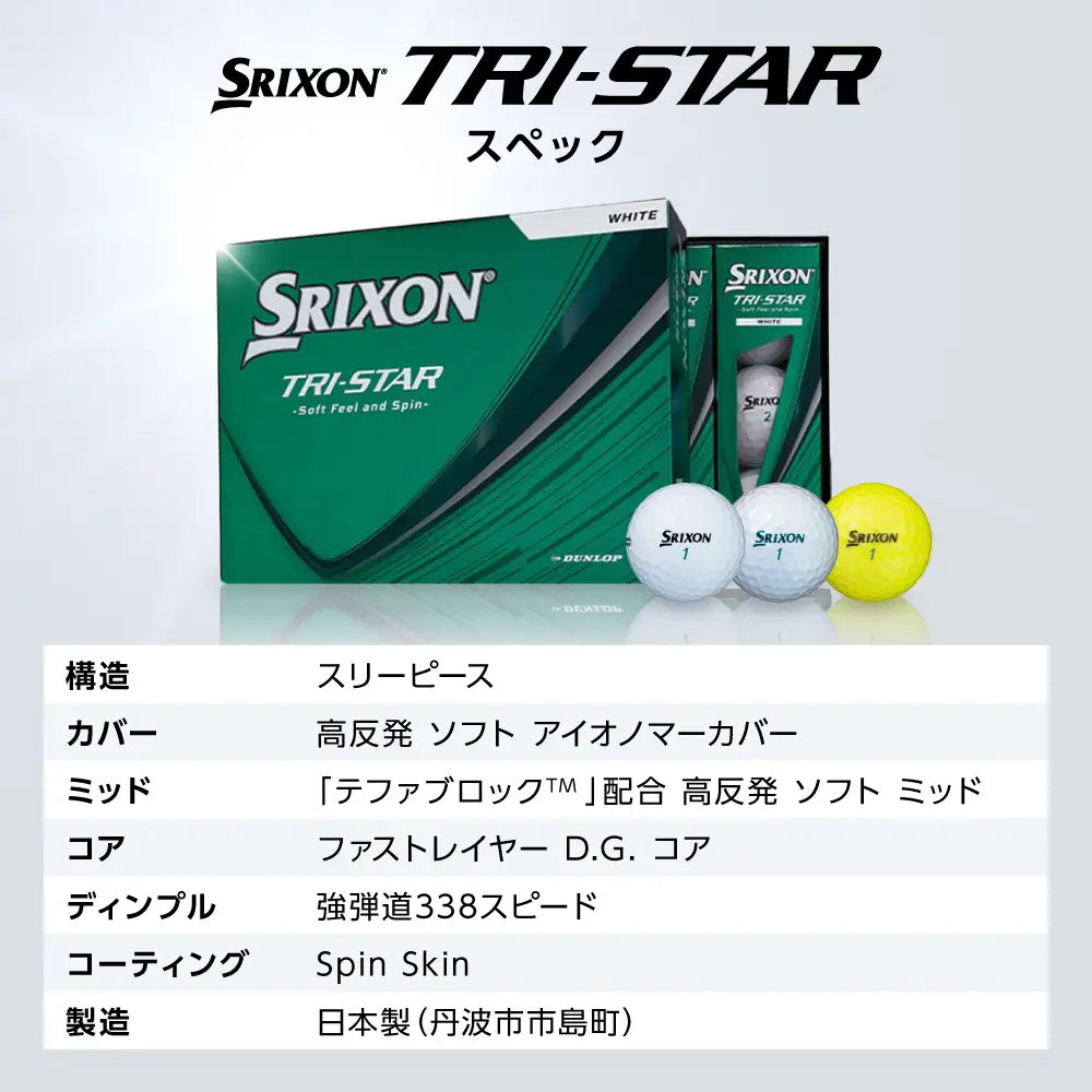 ゴルフボール 【スピード出荷】 スリクソン トライスター ホワイト【3ダース】 ゴルフボール
