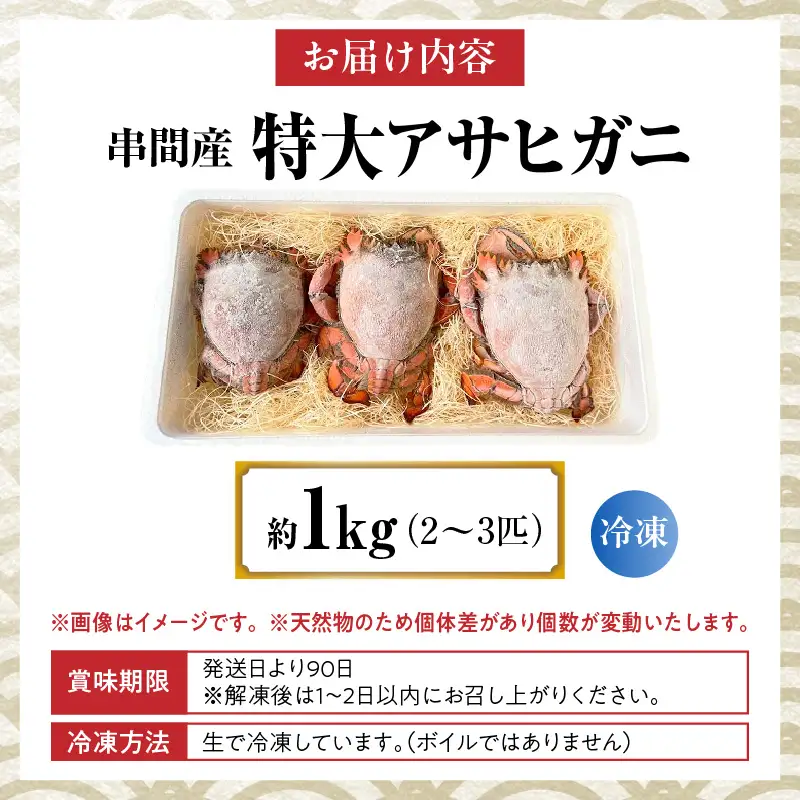 【先行予約】＜2026年11月より順次発送予定＞宮崎県串間市産 特大アサヒガニ1kg 国産 海鮮 カニ_K027-015-01