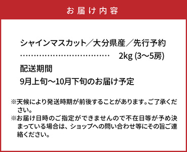 【先行予約】 おおいたの豊潤シャインマスカット約2㎏ 令和8年出荷分_1615R