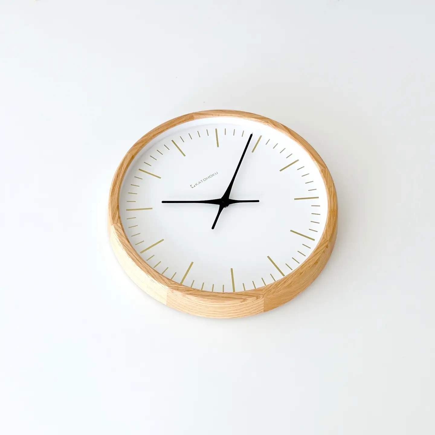 KATOMOKU muku clock 18 オーク km-129OARC 木製 電波時計