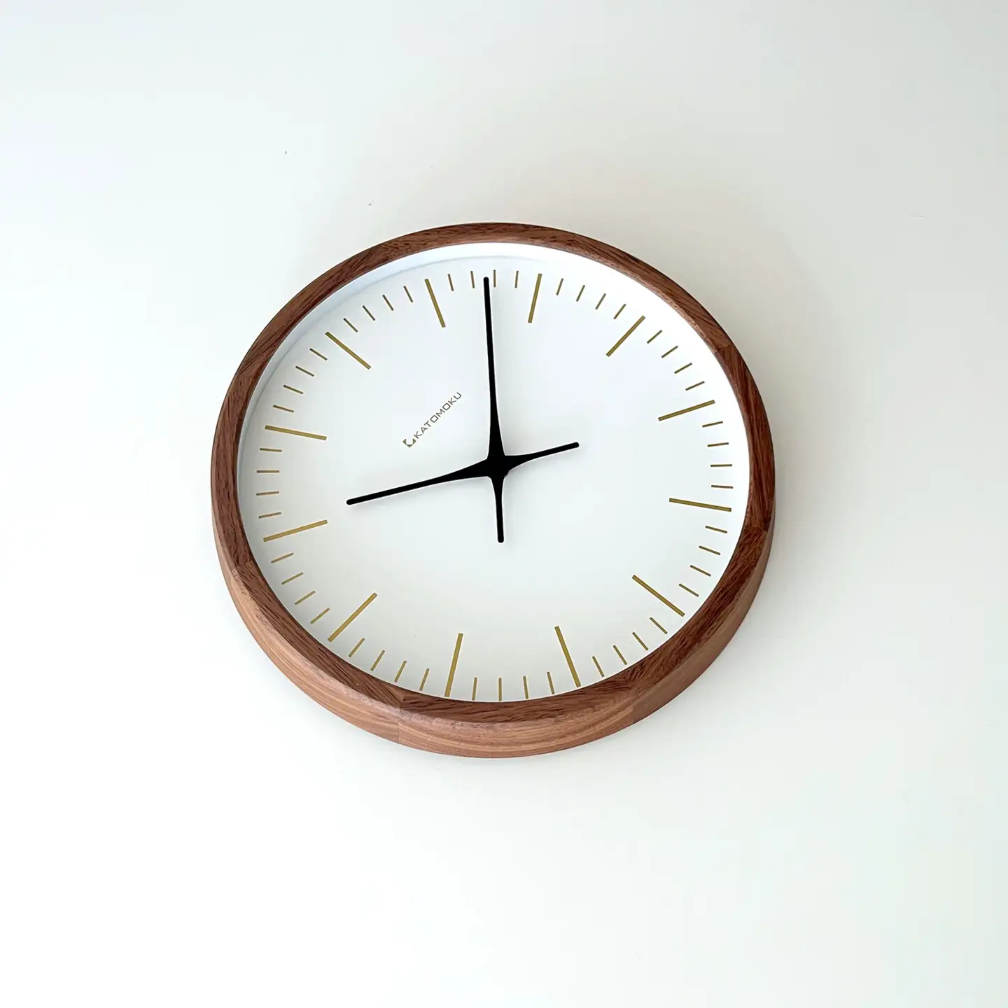 KATOMOKU muku clock 18 ウォールナット km-129WARC 木製 電波時計