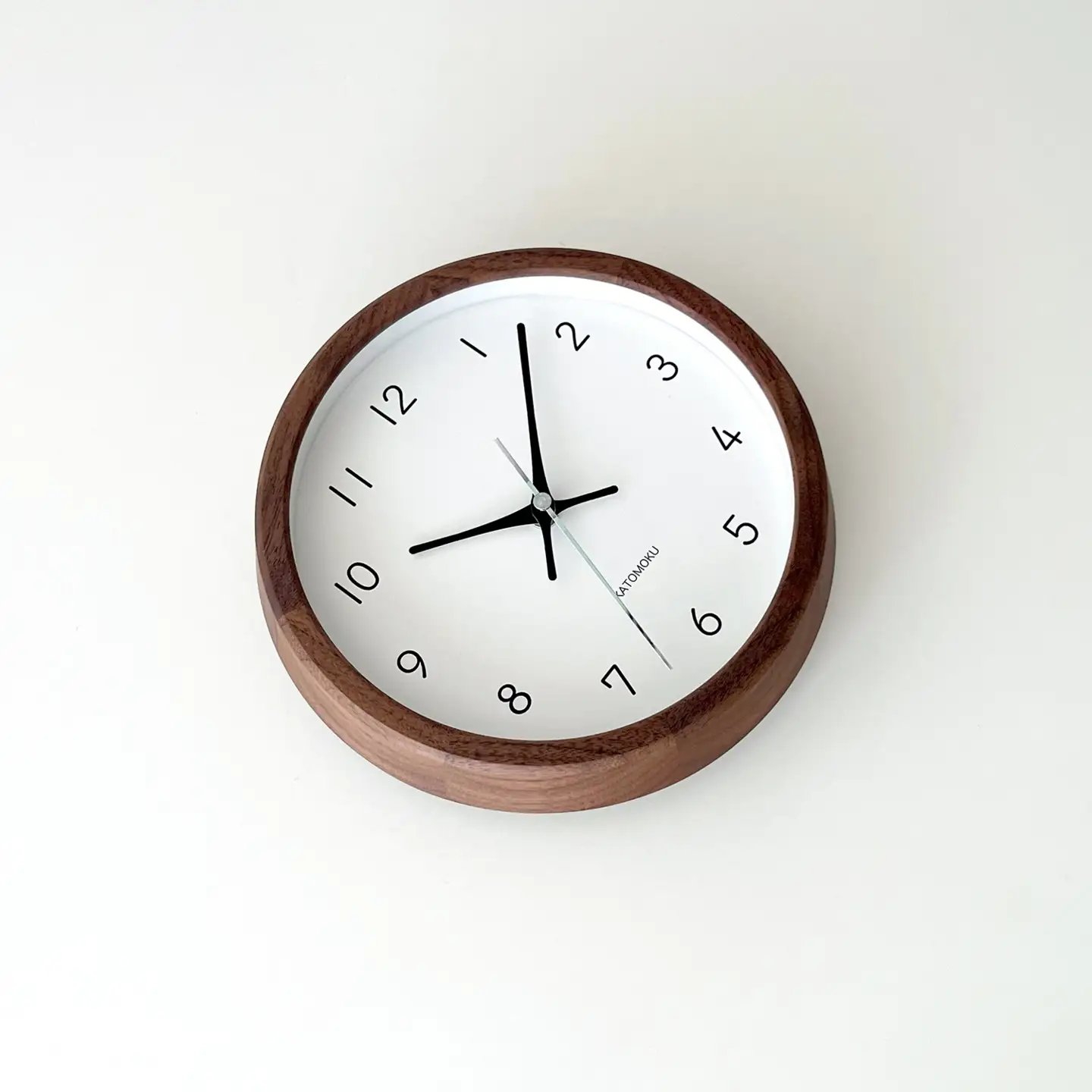 KATOMOKU muku clock 19 ウォールナット km-130WARC 木製 電波時計