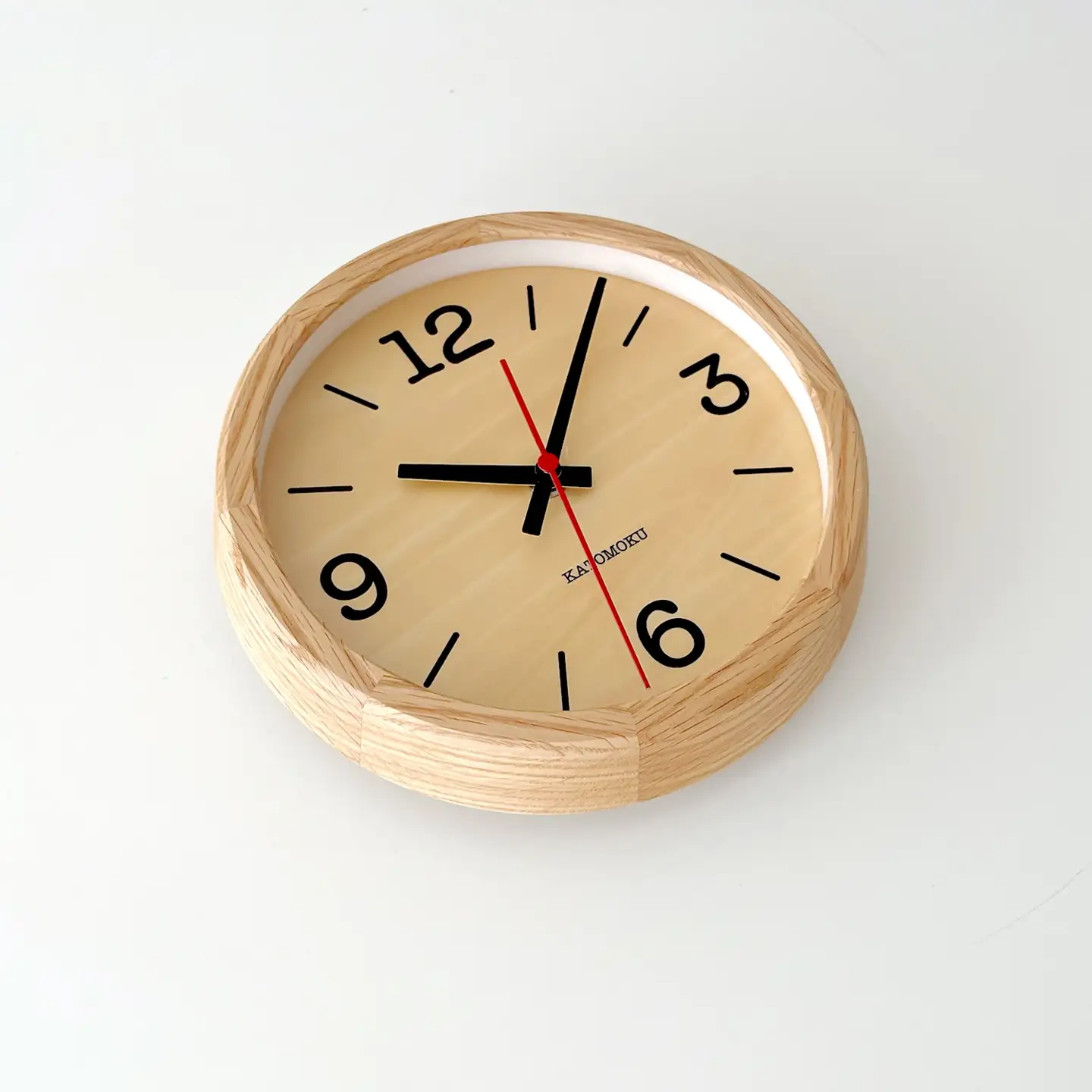 KATOMOKU muku clock 21 オーク km-136OARC 木製 電波時計