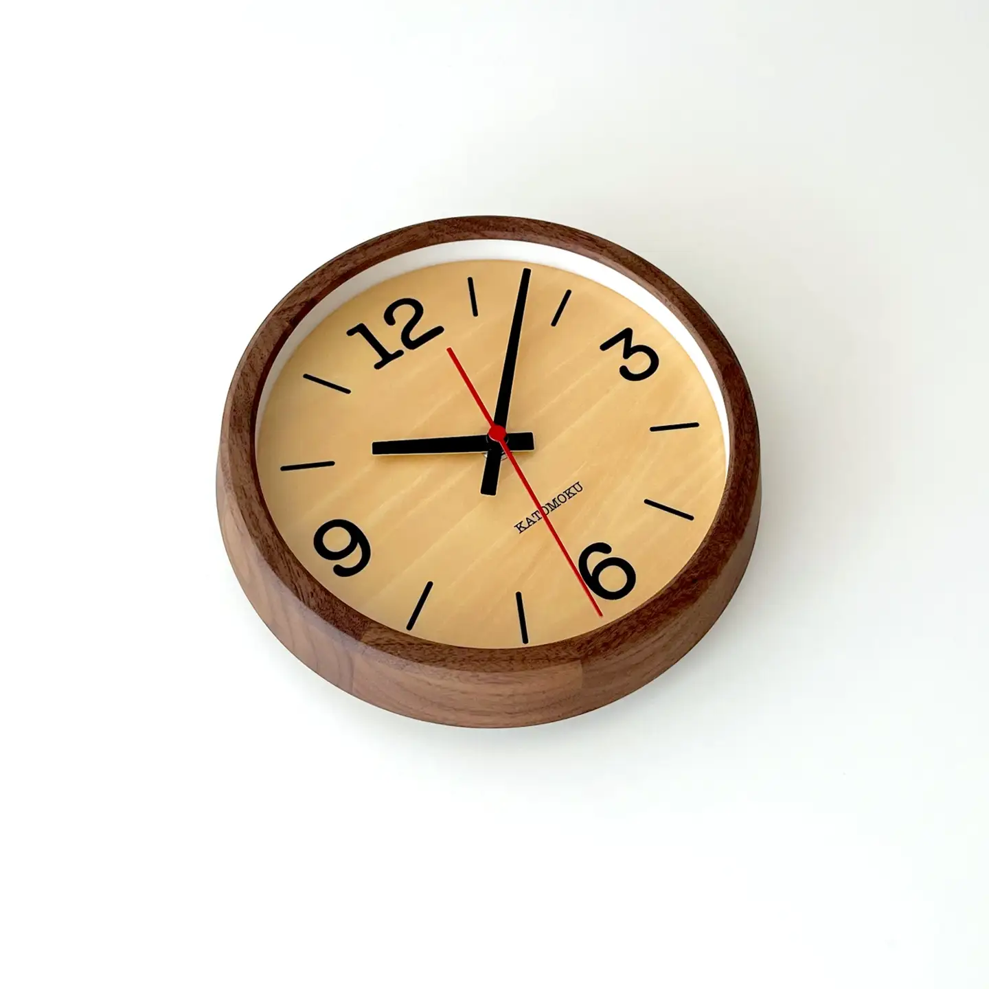 KATOMOKU muku clock 21 ウォールナット km-136WARC 木製 電波時計