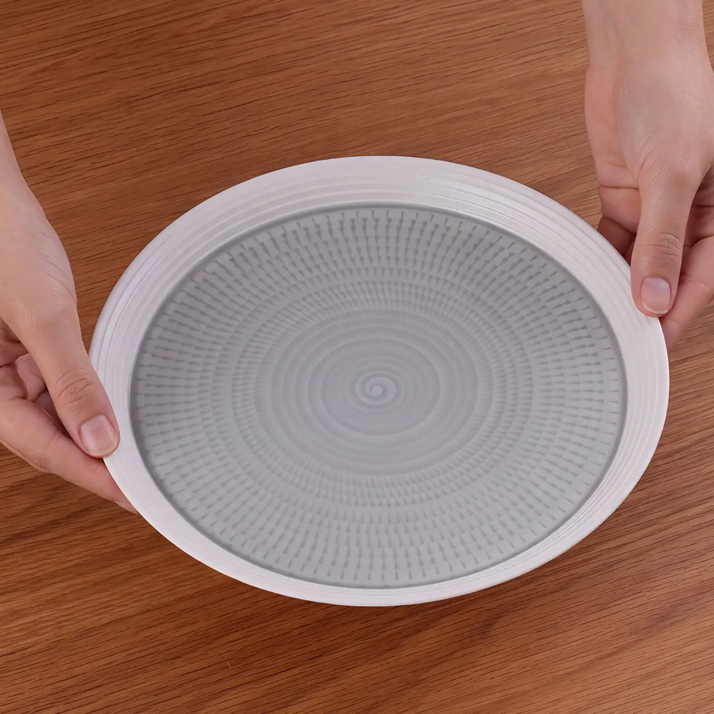 【波佐見焼】スプレッド プレート 24.5cm グレー 2枚セット【一真窯】[BB71]