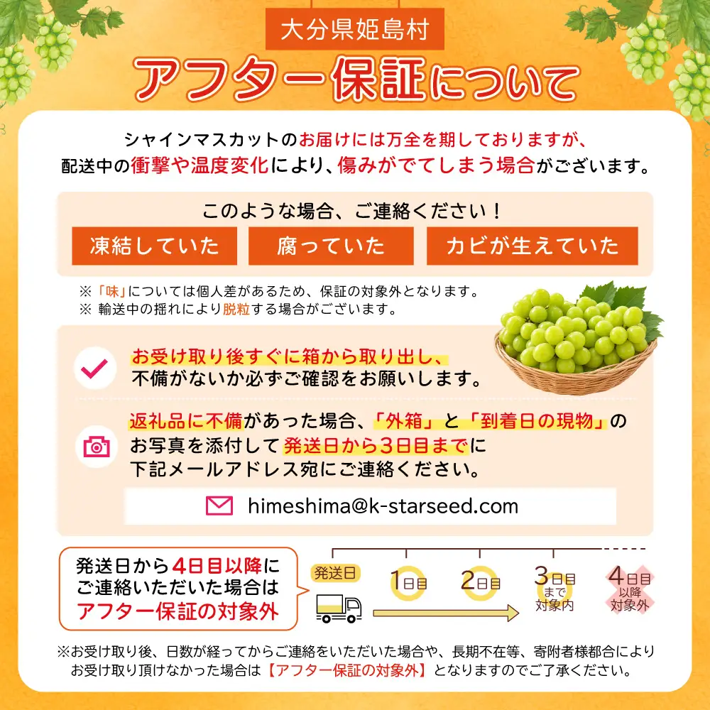 大分県産 シャインマスカット 約1kg (2～3房) 2B2