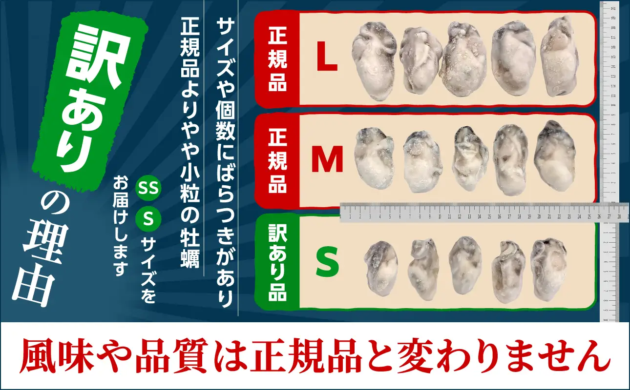 【訳アリ品】牡蠣 冷凍 むき身 1kg 備前市日生産 （S～SSサイズ）【訳アリ】_bz