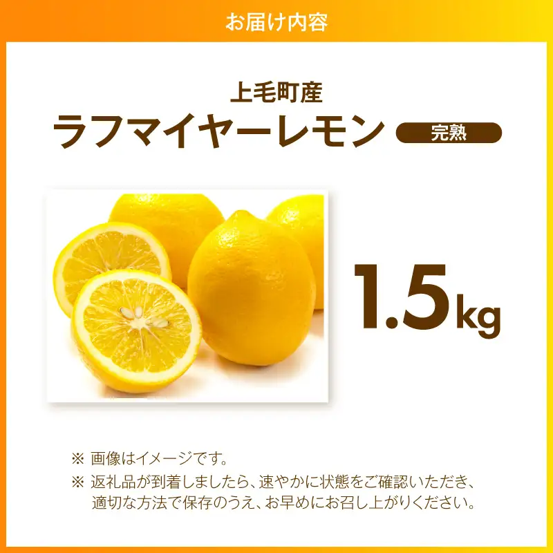 【先行受付】 上毛町産ラフマイヤーレモン 1.5kg （完熟レモン） _OF0508