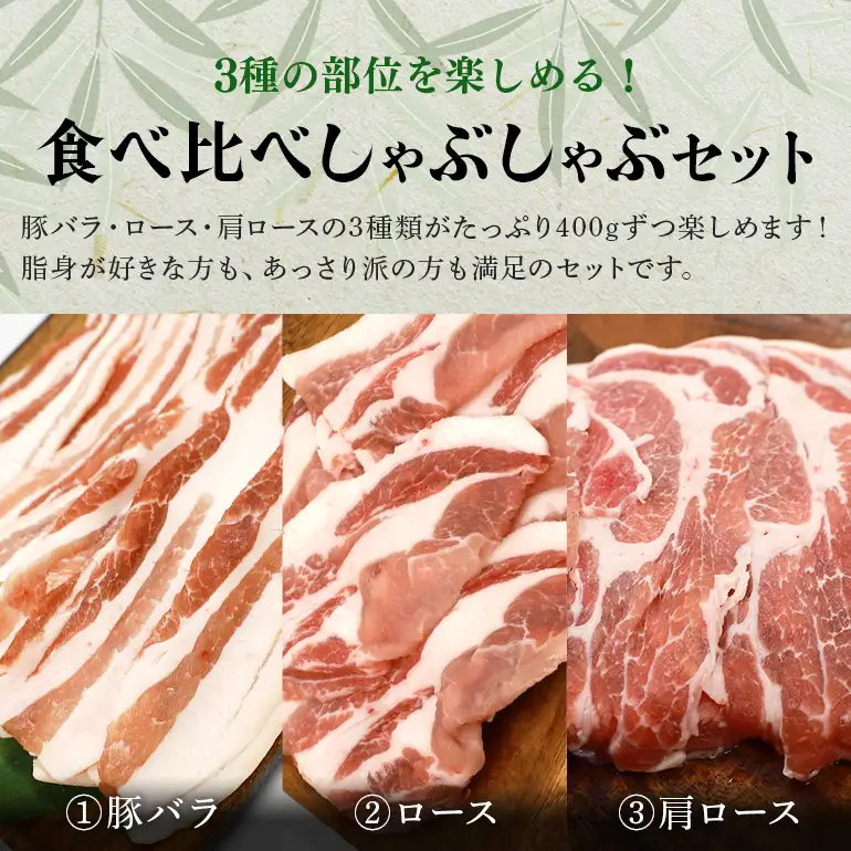 【定期便12ヶ月】ブランド豚「ばんぶぅ」しゃぶしゃぶセット 合計1.2kg 42-CA
