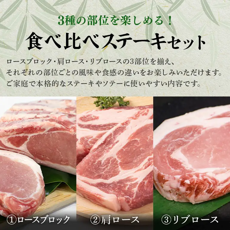 ブランド豚「ばんぶぅ」ステーキセット（計1.5kg） 42-CR