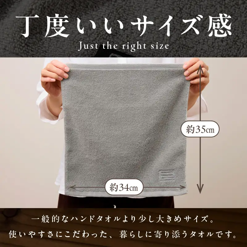 世界最高峰のタオル nei  ハンドタオル ３枚 グレー