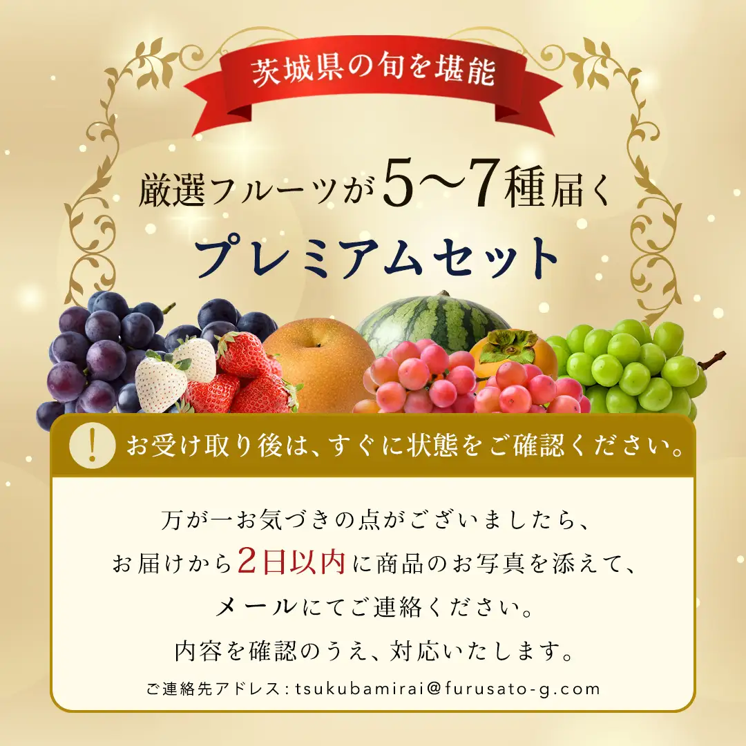 【化粧箱入り1段】厳選フルーツ 5〜7種プレミアムセット（茨城県共通返礼品） 贅沢 旬の果物 ギフト 贈り物