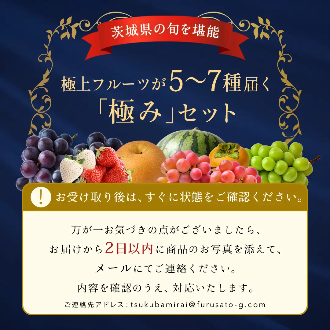【特選・桐箱1段】極上フルーツ5～7種「極み」セット（茨城県共通返礼品）  贅沢 旬の果物 ギフト