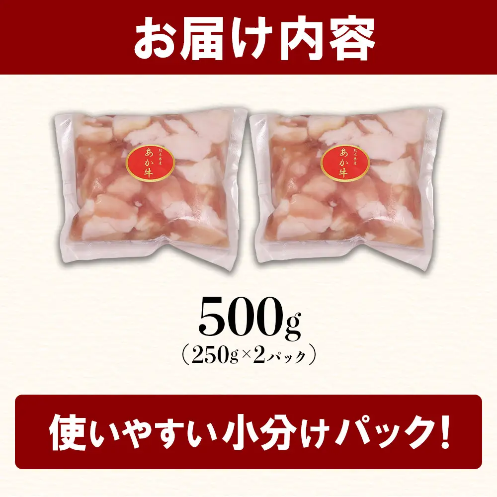 【定期便12回】希少な和牛ホルモン！ 熊本和牛 あか牛 ホルモン 500g (250g×2パック) × 12回