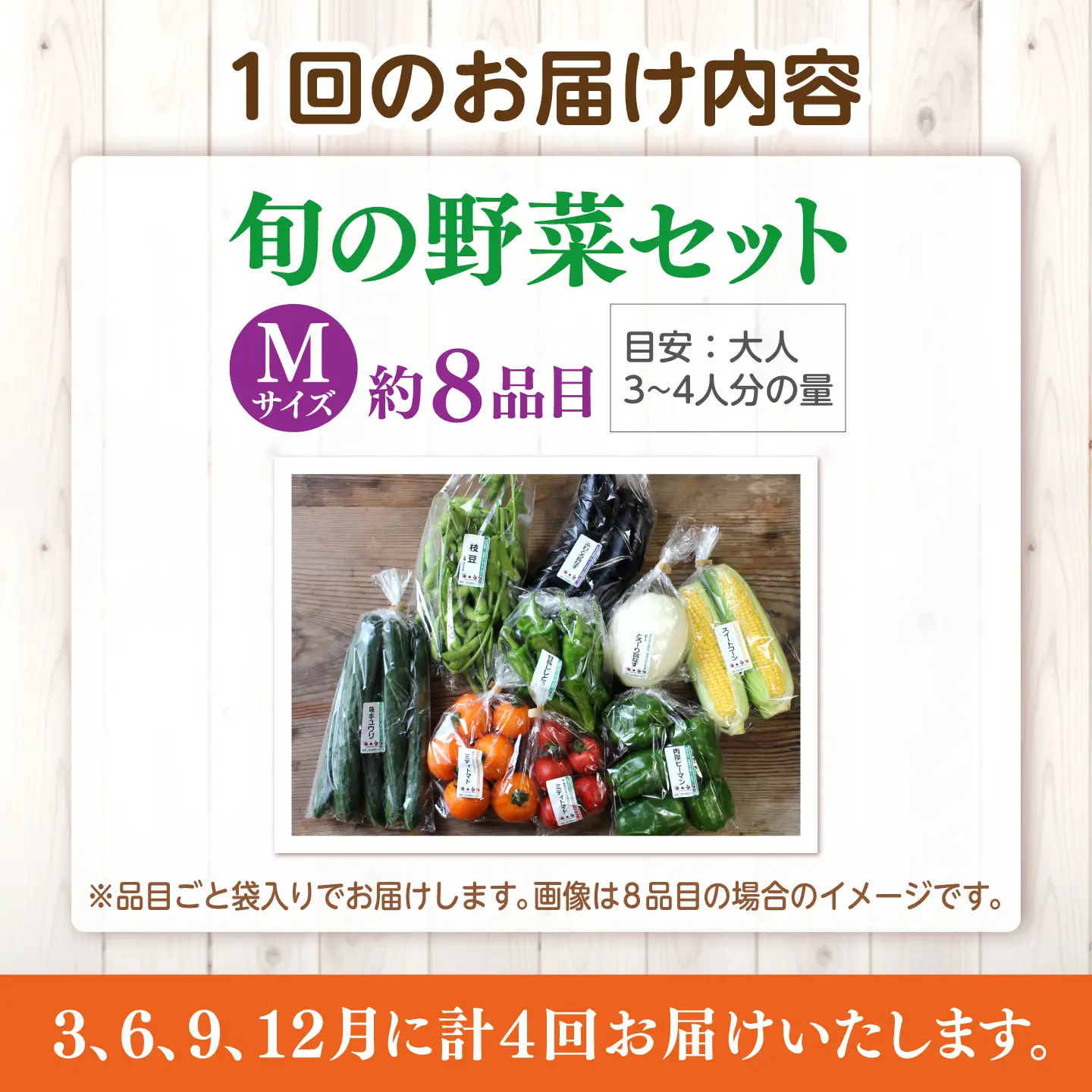 【4回】野菜定期便 8品目 野菜セット[ALBD008]