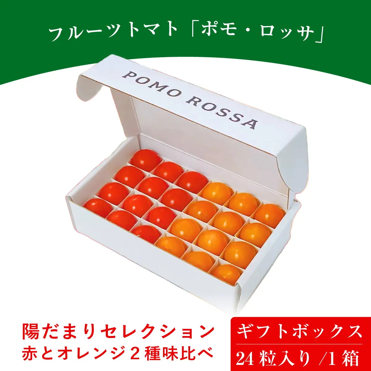【限定10箱/12月から順次発送予定】濃厚フルーツトマト 糖度9度～11度 24粒 食べ比べ セット 化粧箱入り ポモ・ロッサ 陽だまりセレクション 先行予約