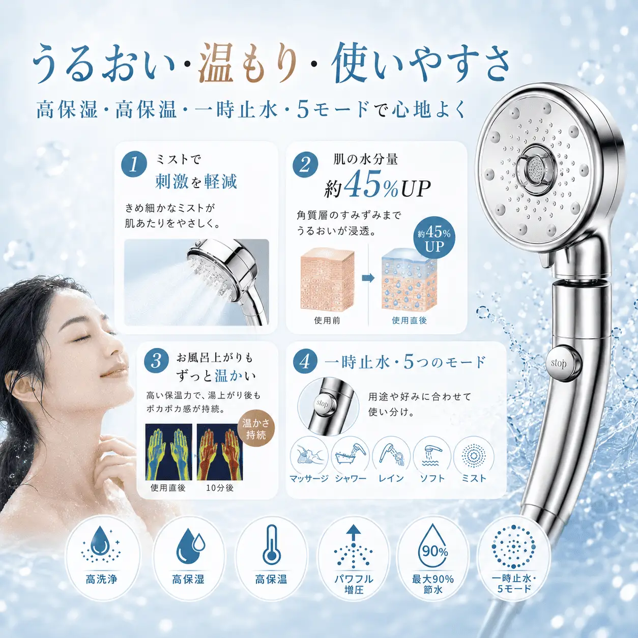 シャワーヘッド HS-2402　シルバ一