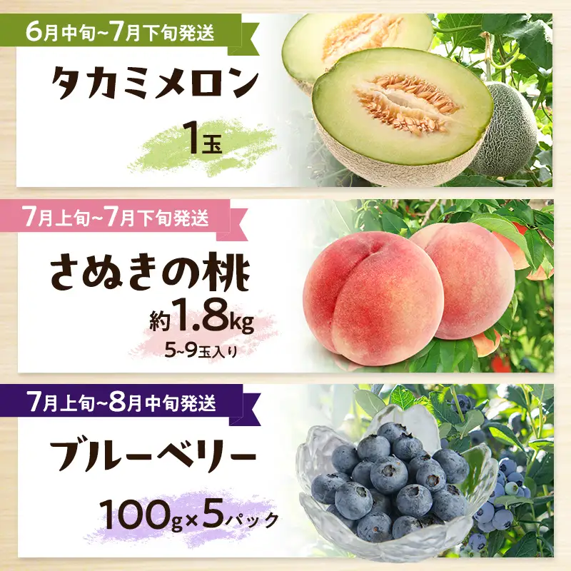 フルーツ 定期便 メロン ブルーベリー 桃 フルーツ【全13回 香川県産】 【46312861】