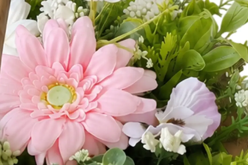 フラワーアレンジメント 花かごの寄せ植え(パンジー) 1点