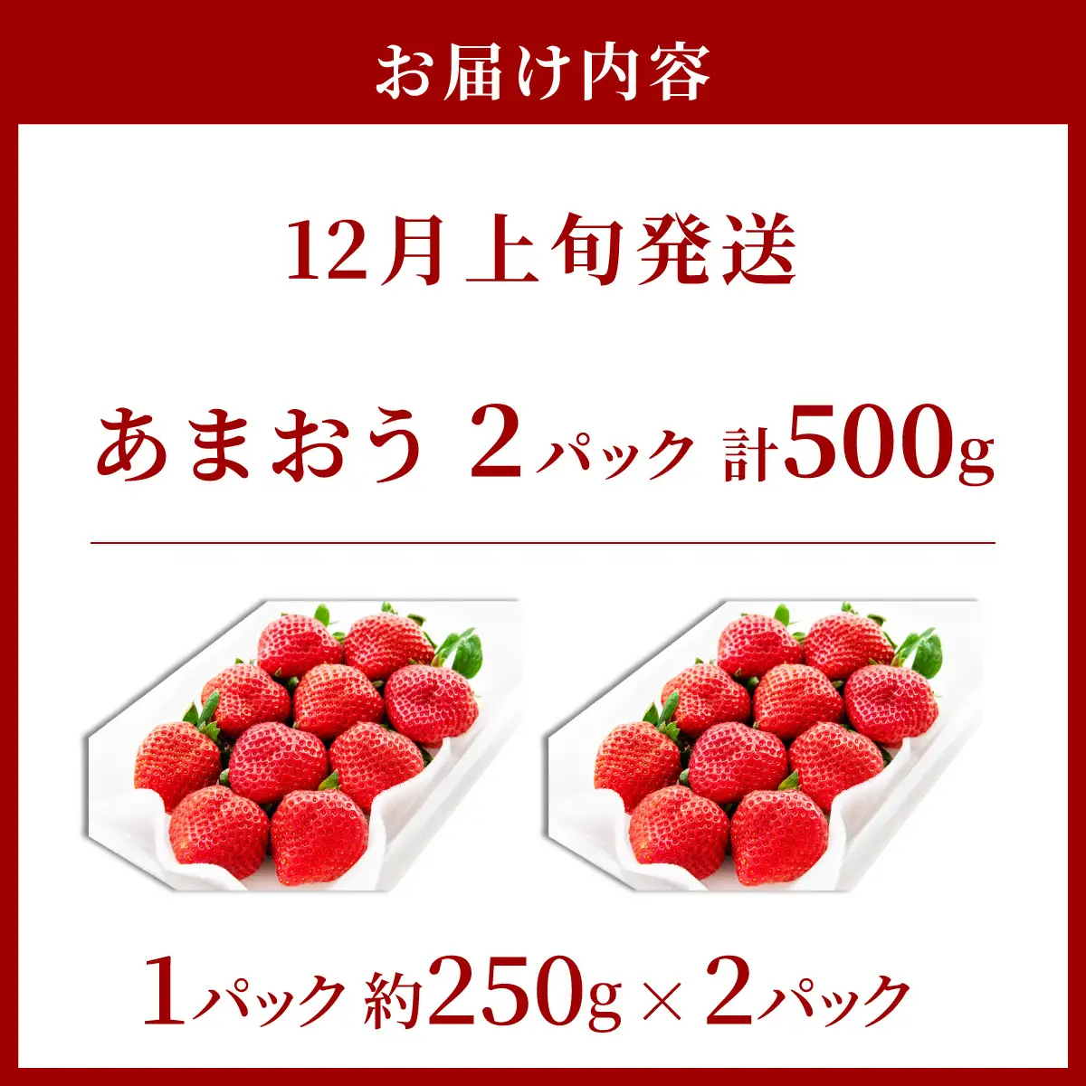 アフター保証対象！【先行予約】福岡産 冬 あまおう 2パック（12月上旬より発送） | 苺 いちご イチゴ 完熟 あかい まるい おおきい うまい フルーツ 果物 デザート 期間限定 産地直送 冷蔵 お取り寄せ グルメ 送料無料 福岡県 那珂川市