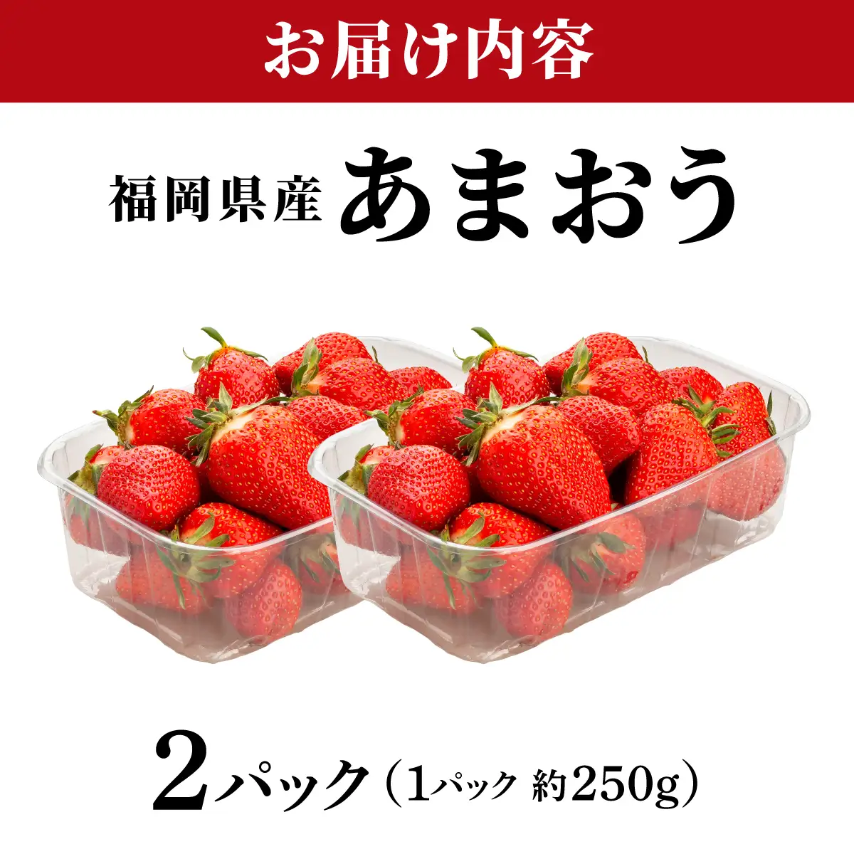 福岡県産あまおう2パック（約250g×2パック）