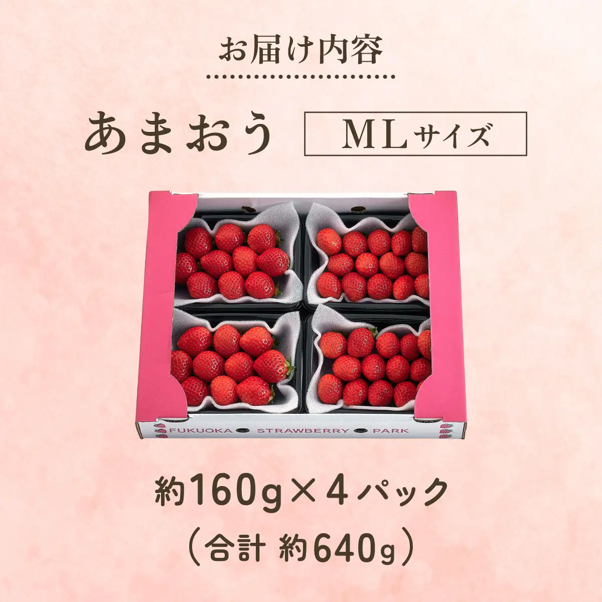 【2027年3月～4月発送】うるう農園のあまおう(MLサイズ)約160g×4P(約640g)