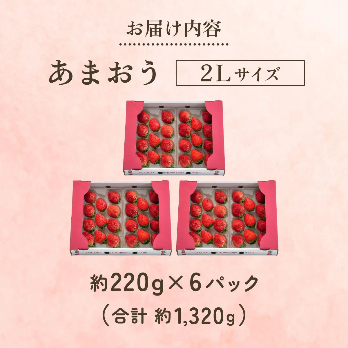 【2027年3月～4月発送】うるう農園のあまおう(2Lサイズ)約220g×6P(約1320g)
