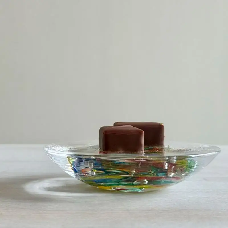 セイウン 11cm 丸小皿 2枚（泡・カラー） 食器 皿 ガラスプレート ガラス 硝子 手作り ギフト プレゼント 贈り物 九十九里町 千葉