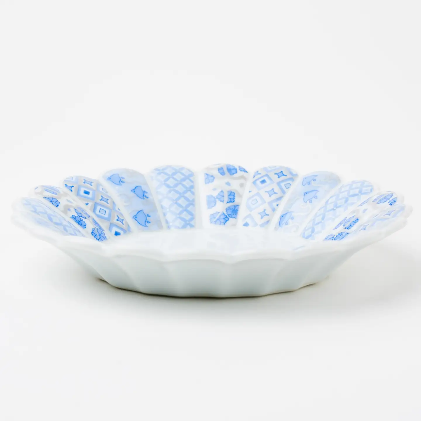 LB99 【波佐見焼】 花離宮 15cm丸皿 ブルー3枚セット 【石丸陶芸】[LB99]