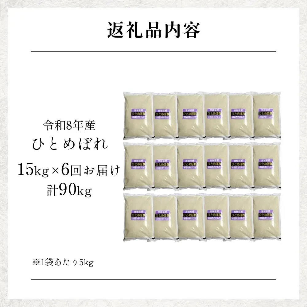 【 令和8年産 】 新米 ひとめぼれ 15kg＜ 毎月 15kg 6回 お届け ＞宮城県 石巻市産 定期便6回 精米 鮮度優先 米 お米 白米 ブランド米 単一原料米 産地直送 ごはん お弁当 宮城県 石巻市