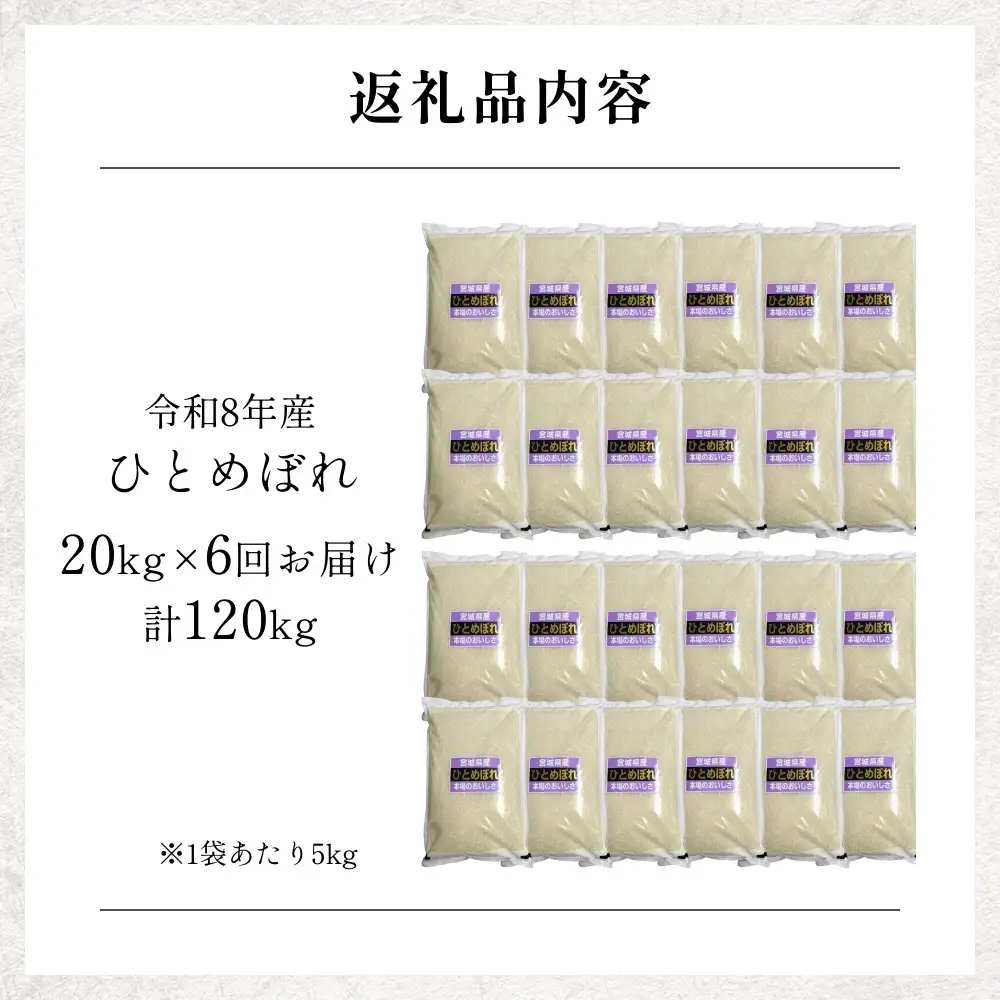 【 令和8年産 】 新米 ひとめぼれ 20kg＜ 毎月 20kg 6回 お届け ＞宮城県 石巻市産 定期便6回 精米 鮮度優先 米 お米 白米 ブランド米 単一原料米 産地直送 ごはん お弁当 宮城県 石巻市