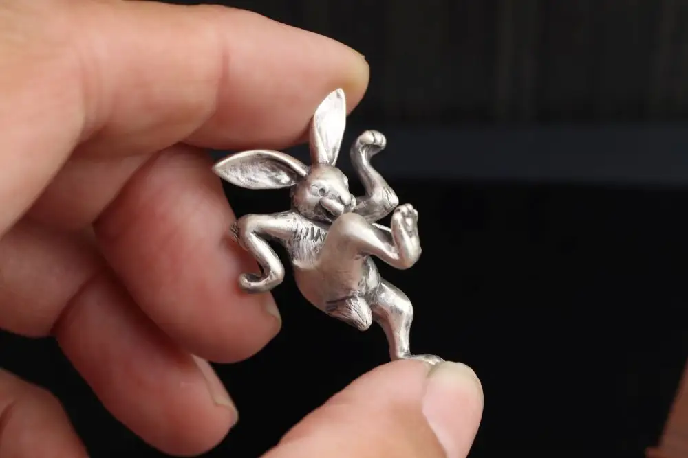 【縄文アクセサリーDo_goods】SILVER925製 鳥獣戯画のうさぎオブジェ　700-209  [5839-8594]