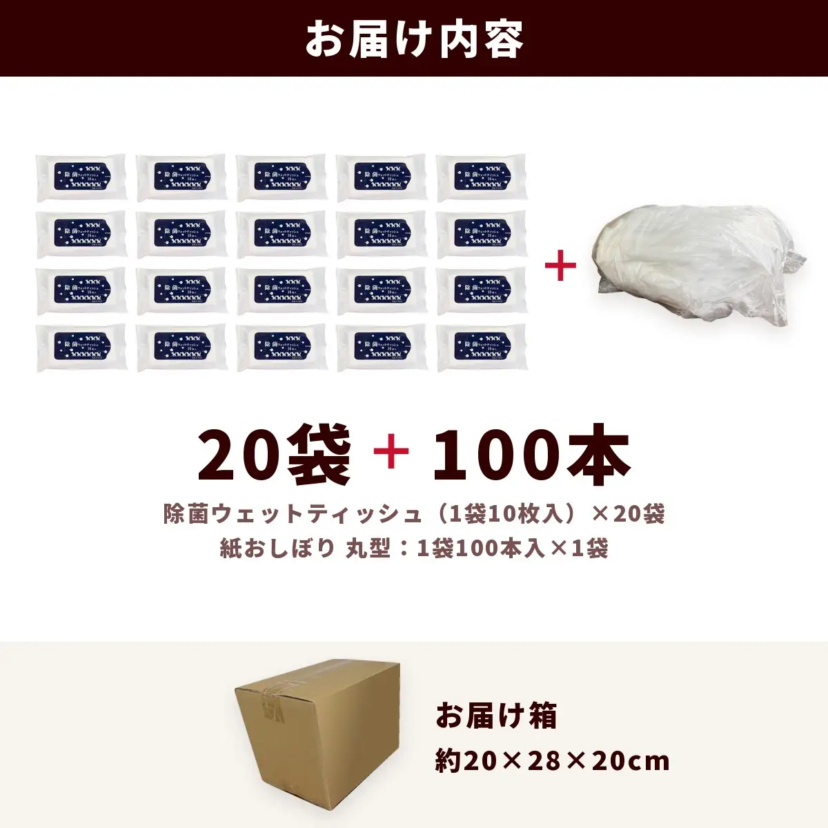 干支デザイン除菌ウェットティッシュ＆紙おしぼり丸型セット（20袋＋100本）｜日用品 消耗品 業務用
