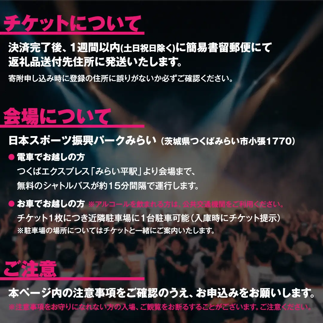 【一般席チケット・数量限定】つくばみらい市市制施行20周年記念 MIRAI Music Fes 2026 1名 (駐車券付） 入場チケット 音楽フェス 花火鑑賞